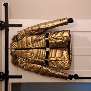 Michael Kors Gold Puffer Jacket Medium